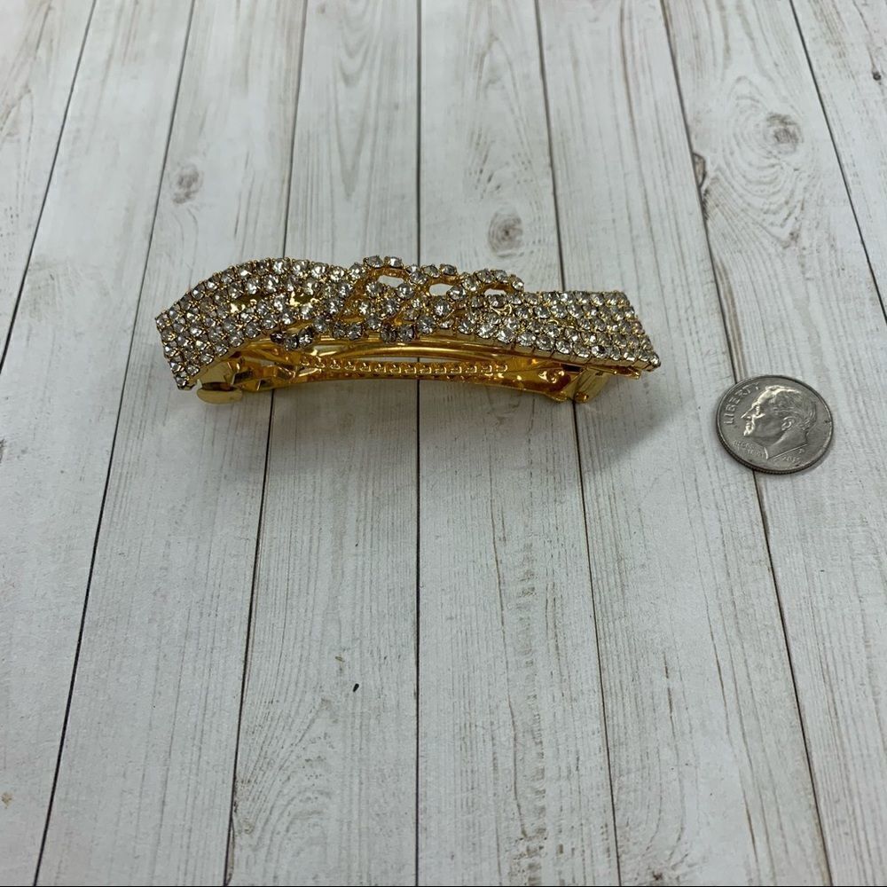 Gold Crystal Barrette